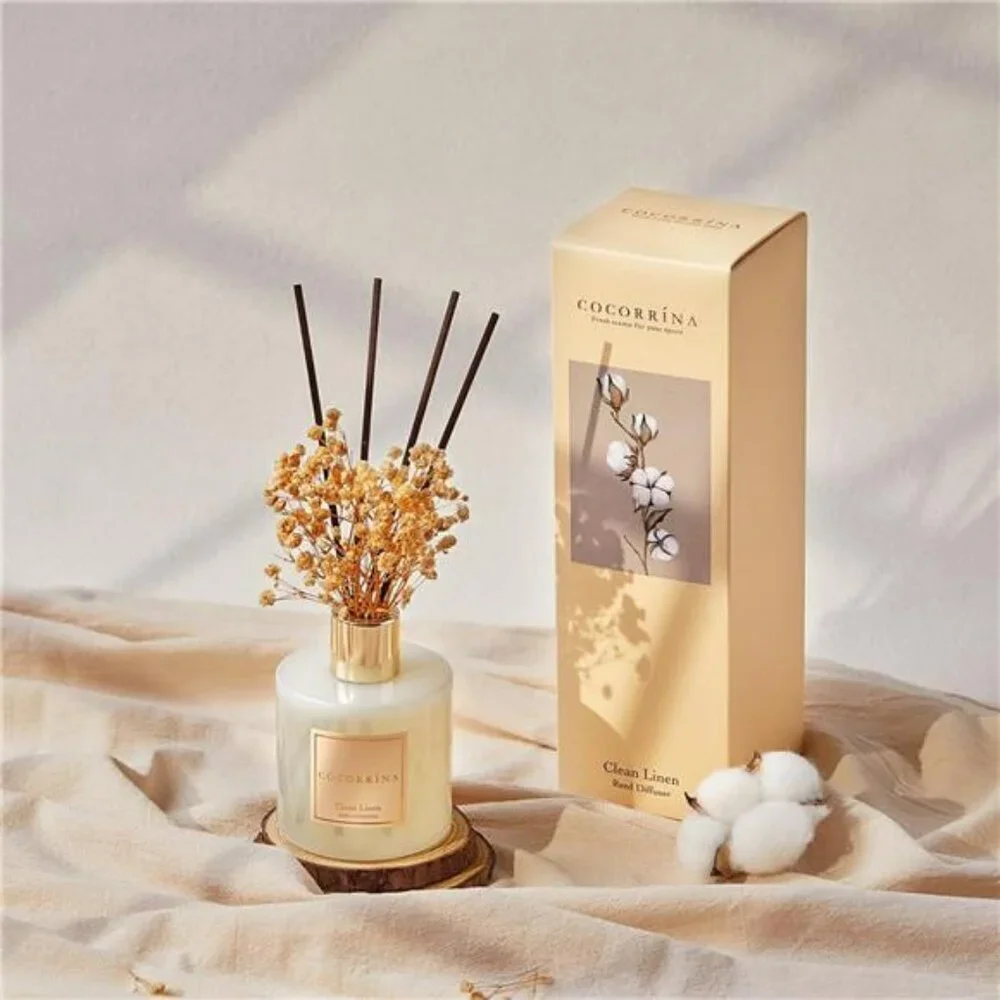Reed Diffuser Clean Linen Scent Long Lasting Home Bathroom Fragrance Decor